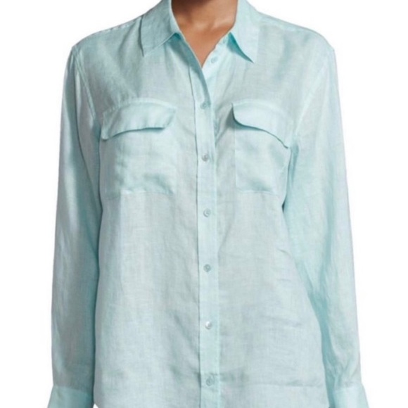 Equipment Tops - Equipment | Long Sleeve Linen Button Down Top